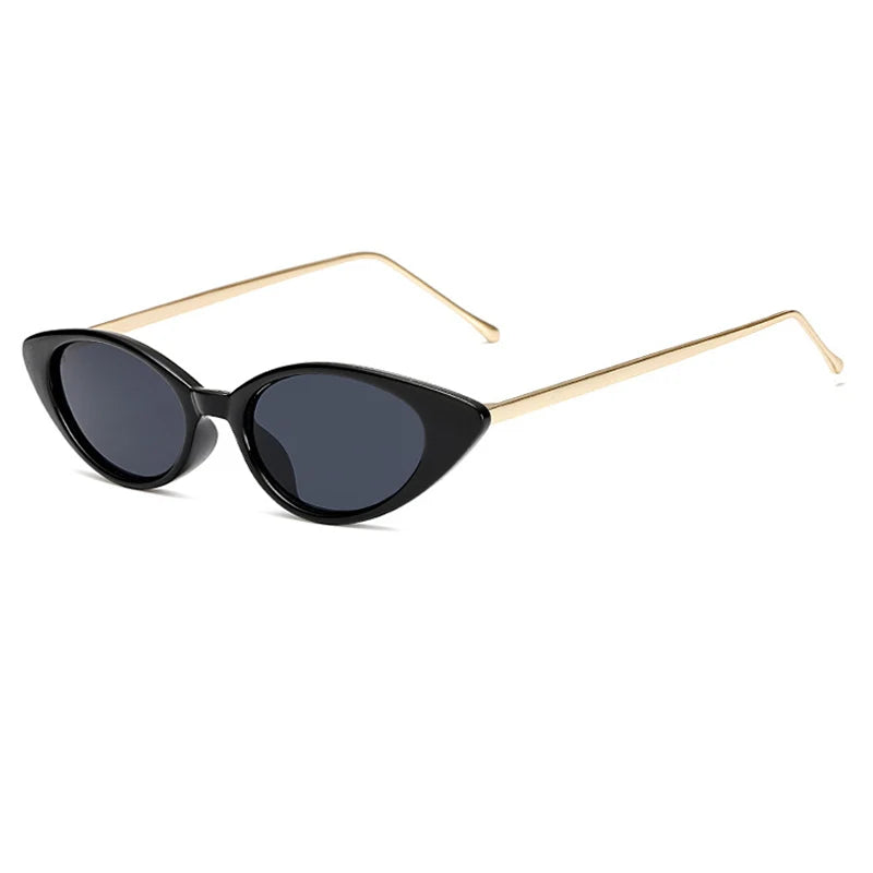 black slim eyeglasses with gold trim