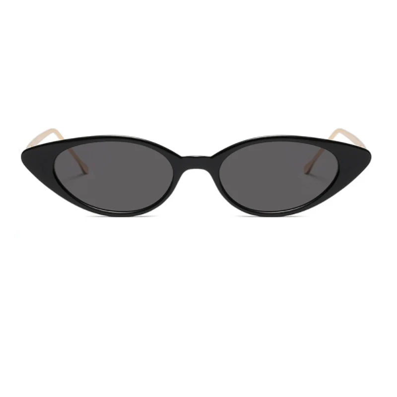 black slim eyeglasses with gold trim