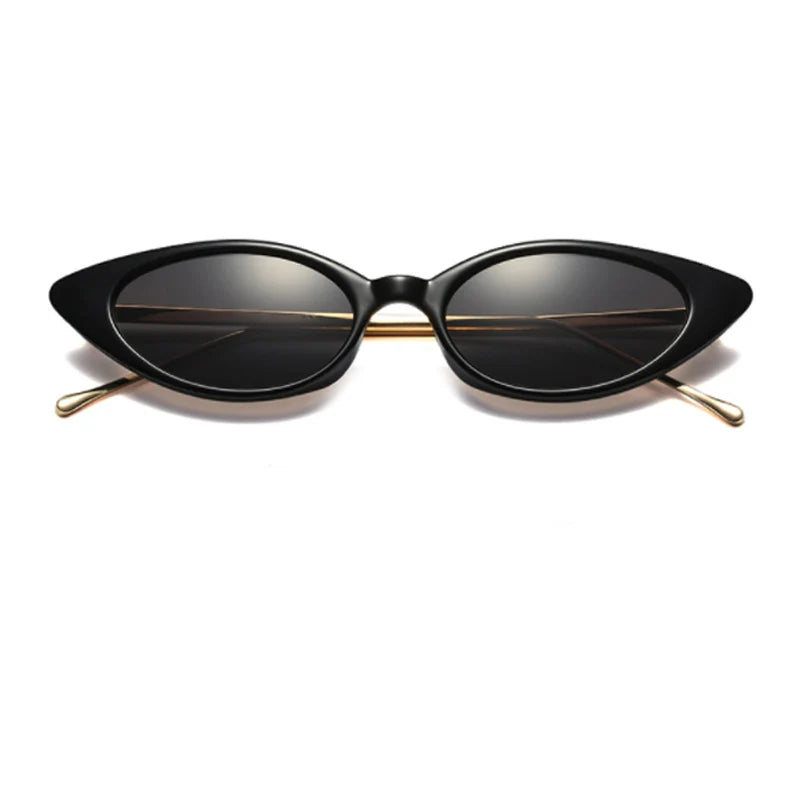 black slim eyeglasses with gold trim